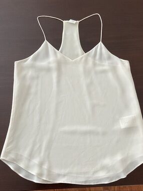 Club Monaco 100% Silk Racerback Cami Top - Ivory XS